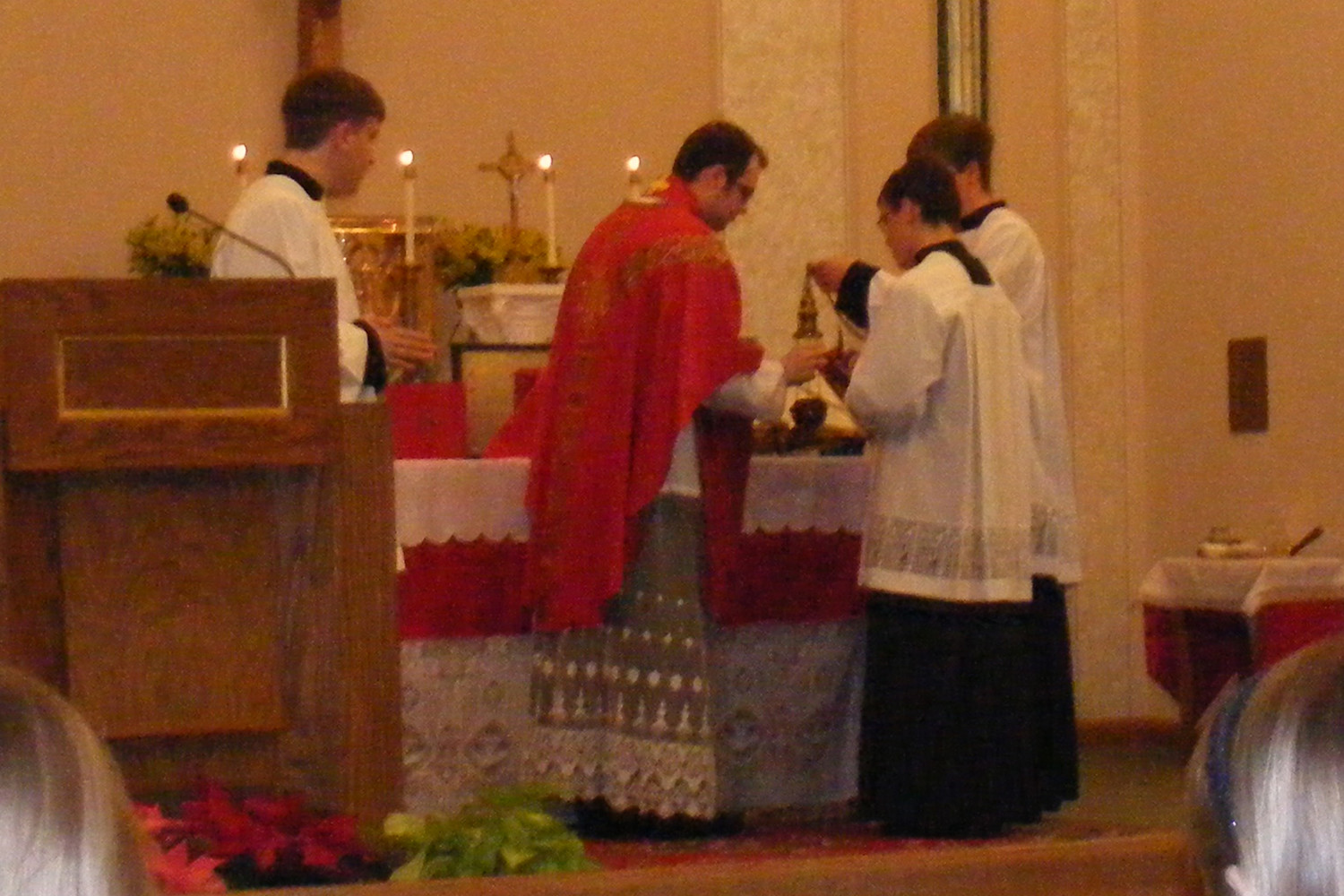 Father Dylan Schrader offers a sung Mass in the extraordinary form in January in St. Bonaventure Church in Marceline as a guest of the Latin Mass Society of Northeast Missouri.